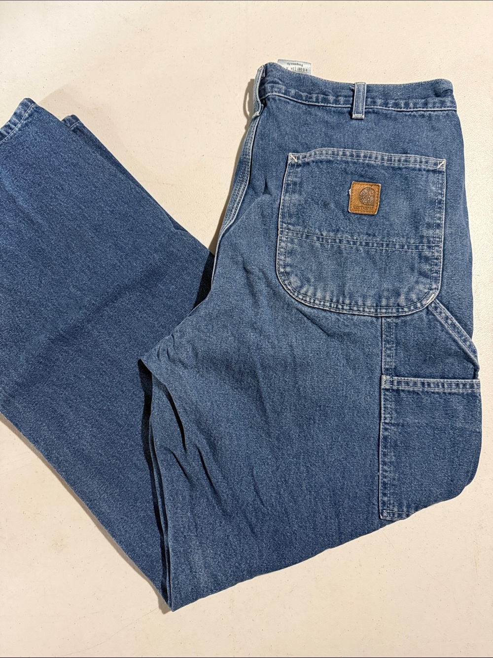 Carhartt Men's Relaxed Fit Indigo Blue Work Jeans 34x30